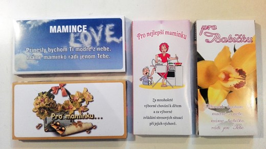 28, 29, 33, 34  (zleva) Čokoláda s popisem