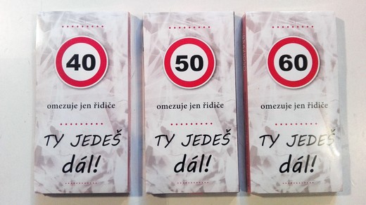 45, 46, 47  (zleva) Čokoláda s popisem